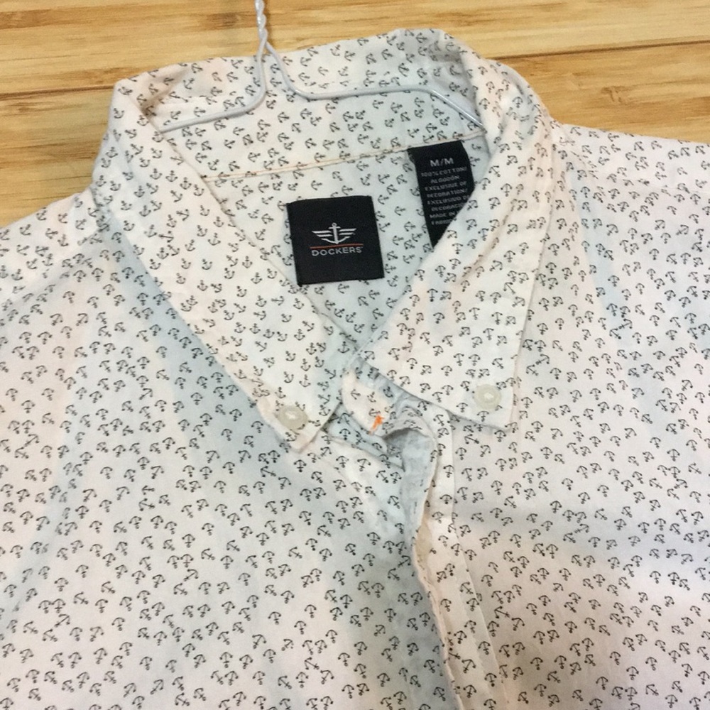 Men’s button down shirt with mini anchors
